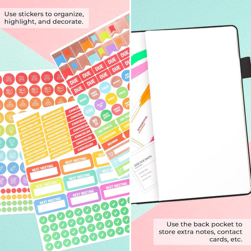 Clever Fox Meeting Notebook – Work & Business Organizer with Notes & Action Items – Notepad for Project Management & Meetings, A5 (Black)...