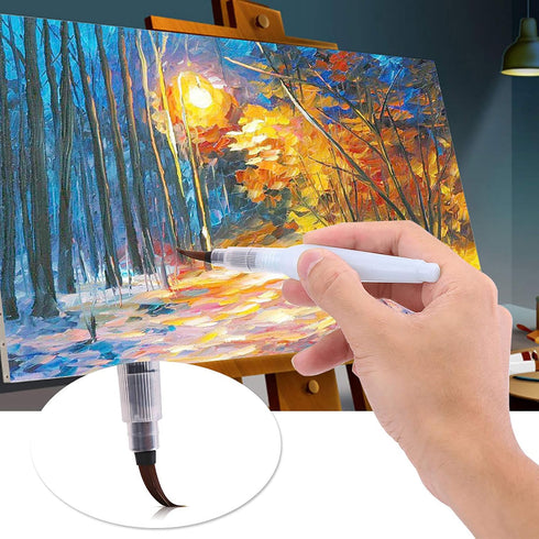 Refillable Water Brush Pen, 3Pcs/6Pcs Pilot Ink and Paint Art Pens Plus Fill Tool Watercolor Painting Calligraphy Art Crafts Set (3 Pcs Water Brus...