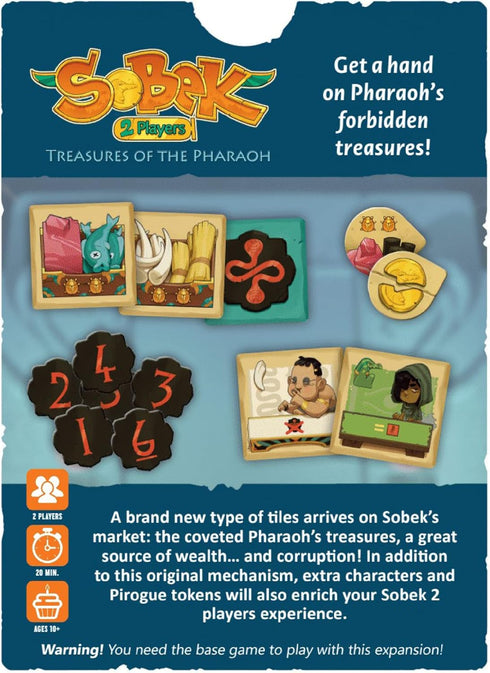 Sobek 2 Players Treasure of The Pharaoh Board Game Expansion | Strategy Game | Family Game for Kids and Adults | Ages 10+ | 2 Players | Avg. Playt...