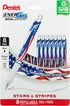 EnerGel RTX Retractable Liquid Gel Pen, Flag Barrel, (0.7mm) Metal Tip, Medium Line, Black Ink, Pack of 8 Pens...