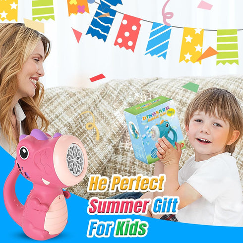 Dinosaur Bubble Machine,Dino Bubble Wand for Kids, Musical & Light Up Fun Bubble Gun Blower,Cool Outdoor Dinosaur Toys for Kid, Birthday Gifts,Pin...