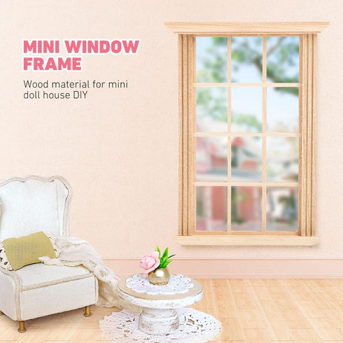2pcs Mini Furniture Doll House Miniature Window Frame Model Decoration Windows Dollhouse Furniture...