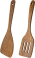 Wooden Spatula for Cooking 12 Inches, Wood Spatula Slotted and Angled Solid Turner Cooking Utensils for Nonstick Cookware, Kitchen Spatula for Fis...