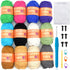 12 Pack Beginners Crochet Yarn Coffee Brown Beige Grey Cotton Crochet Yarn for Crocheting Knitting Beginners with Easy-to-See Stitches Multiclor M...