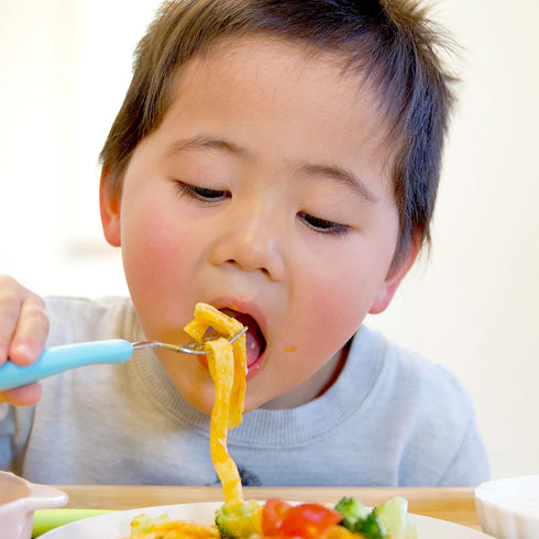 Mama Noodle Falling Prevention Fork and Spoon Pumpkin & Carrot...