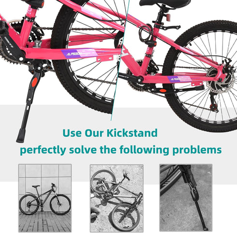 Bike Kickstand, Kids Bicycle Kickstand,Adjustable Aluminum Alloy Center Mount for 16 18 20 Inch Bicycle Wheel, Cycling Bracket for Wheel Mountain ...
