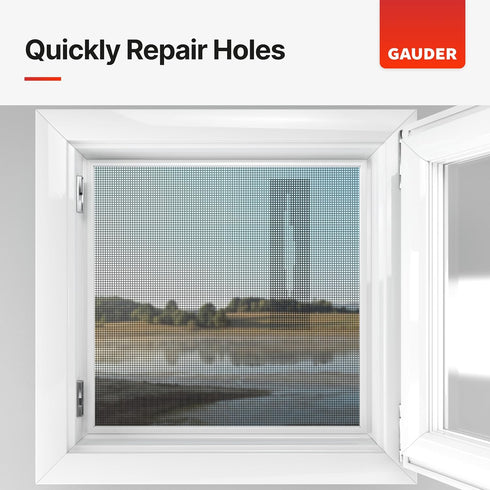 GAUDER Window Screen Repair Tape (2” x 3.3 ft) | Fiberglass Repair Kit | Window Screen Repair Kit | Net Mesh Repair Tape...