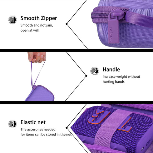 co2CREA Hard Carrying Case for JBL Go 4 Go3 Go 3 Eco Waterproof Ultra Portable Bluetooth Speaker (Purple Case)...