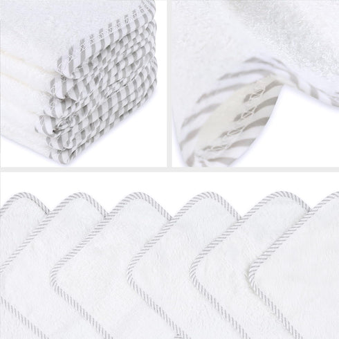 San Francisco Baby Bamboo Rayon Washcloths for Newborn - Soft, Absorbent, 6-Piece, White...