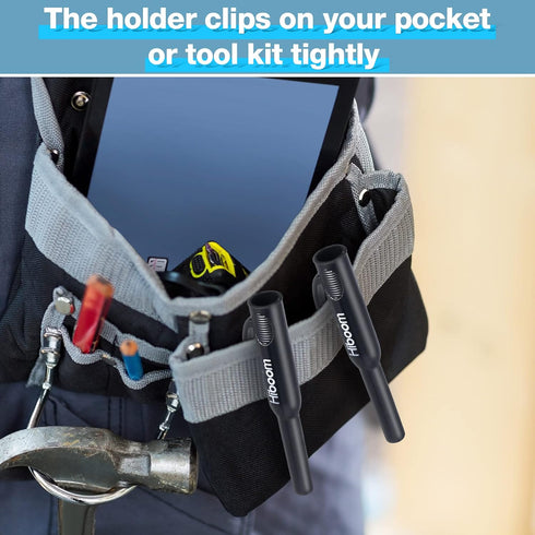 Hiboom 2 Pcs Solid Carpenter Pencil Cap, Long Nose Deep Hole Mechanical Woodworking Construction Marker Cap with Pocket Clip, Marking Scribe Tools...