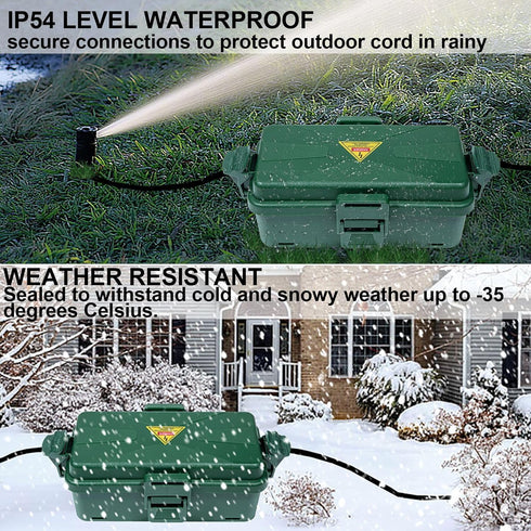Outdoor Electrical Box Waterproof IP54-rated Outdoor Outlet Box Black Outdoor Extension Cord Cover Box (7.6 x 3.9 x3.3 inch) Wall-Hangable Waterpr...