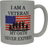 Rogue River Tactical Military Veteran Coffee Mug USA Flag American I Am A My Oath Never Expires Novelty Cup Gift For Marine Navy Army Air Force...