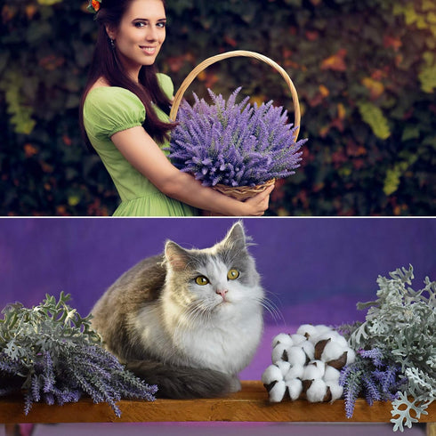10 Bundles Fake Flowers Artificial Lavender Faux Plastic Plants Purple Flowers for Home Decor Wedding Kitchen Garden Patio Porch Window Box Office...