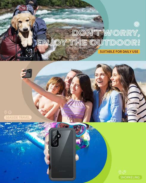 Lanhiem Samsung Galaxy A54 5G Case, IP68 Waterproof Dustproof Case with Built-in Screen Protector, Rugged Full Body Shockproof Phone Cover for Sam...