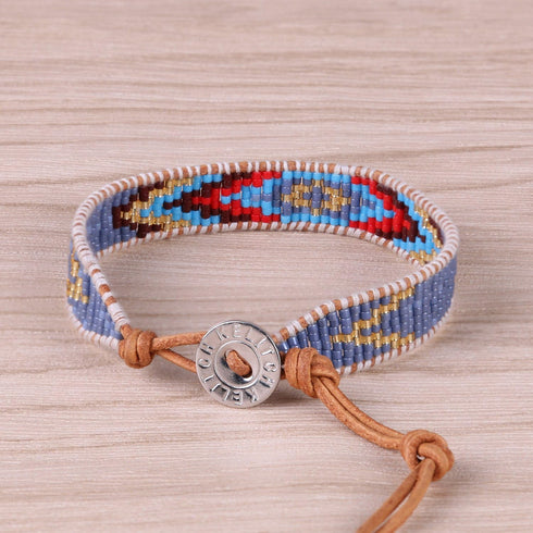 KELITCH New Miyuki Beaded Strand Bracelet New Leather Wrap Woven Braided Bracelets Womens Miyuki Bracelets...