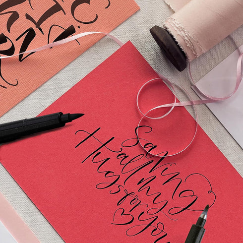 MISULOVE Calligraphy Brush Pens Set of 6(Soft & Hard) for Hand Lettering, Modern Calligraphy, Drawing, Beginner-Friendly Art Markers with Black Pi...
