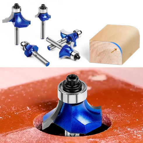 3/8" Radius Roundover Router Bit 1/4 Inch Shank, Carbide Tip 2 Flutes Rounding Over Edge Forming Router Bit with Bearing Guide CNC Woodworking Too...