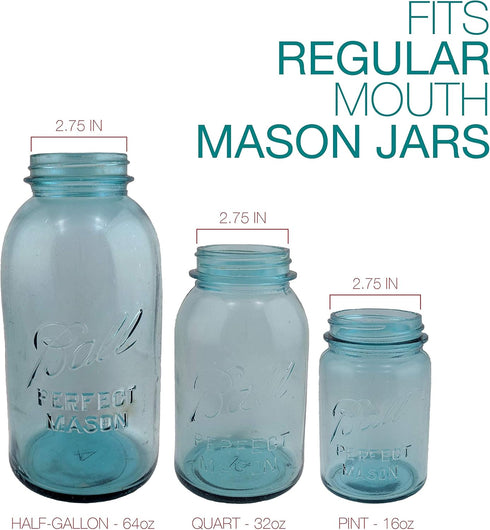 Ergo Spout mason jar traditional styled spout with ergonomic handle for syrup, dressing, gravy, sauce – nonsealing flip top cover (REGULAR MOUTH, ...