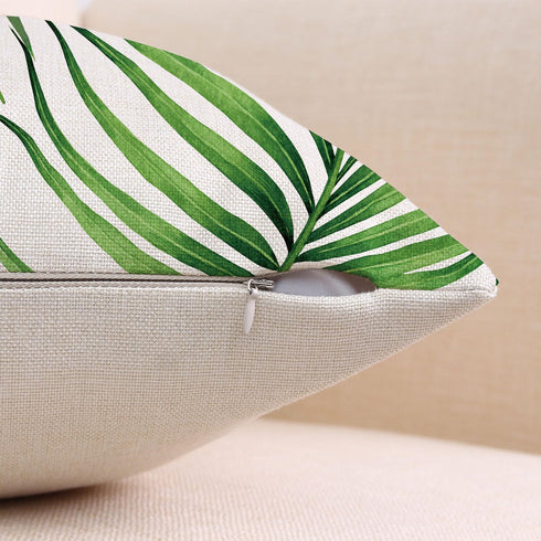 Outdoor Throw Pillow Covers 18x18 Set of 4 Waterproof Summer Tropical Leaves Pillow Covers Palm Monstera Leaf Decorative Cushion Case for Patio Fu...