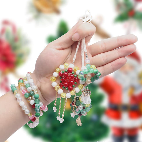 1305pcs Mixed Christmas Beads for Bracelets, Include Christmas Charms, Glass Beads, Spacer Beads, Christmas Ornaments Crafts Supplies Kit for Jewe...