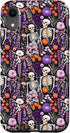 iPhone XR Fall Forest flower 3D Cute Skeleton Embroidery Pink Floral Case...