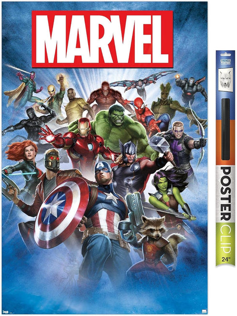 Trends International Marvel Comics - Group Shot Wall Poster, 22.375" x 34", Poster & Clip Bundle...