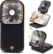 Portable Mini Fan - 5 in 1 with Power Bank, Phone Holder, Handheld & Desk Fan - USB Rechargeable, 3000 mAh Power Bank, 3 Speed Adjustable, Neck La...