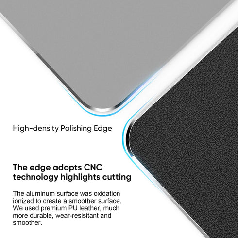 Mouse Pad, Gray Premium Hard Metal Aluminum Mousepad, Double Side Waterproof Ultra Smooth Mouse Pad for Fast and Accurate Mouse Control for Office...