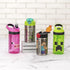 Zak Designs Minecraft Kids Water Bottle with Straw and Built in Carrying Loop Set, Made of Plastic, Leak-Proof Water Bottle Designs (Creeper/Pig, ...