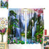 Waterfall Deocr Curtain, Surrounded Waterfall Rocky Lotus Fish Swan Landscapes Home Decor Windows Rod Pocket Curtain for Living Room Bedroom Kitch...