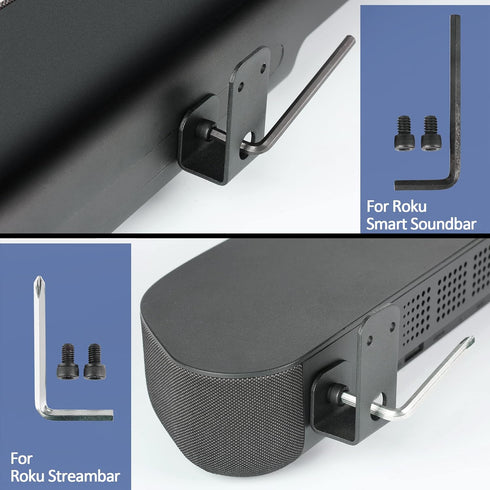 Soundbar Wall Mount Holder - Wall Mount Bracket for Roku Streambar,Roku Smart Soundbar, Mounted Beside or Under TV,Wall Mount Shelf for Roku, with...