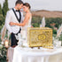 OurWarm Glittery Gold Wedding Card Box with Lock, Wood Gift Card Box for Wedding Reception, Envelope Box for Party Graduation Birthday Baby Shower...