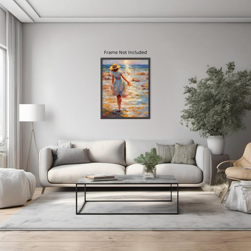 Posterizer 1 pcs- sea and beach themed oil painting style print 20-Landscape & Nature Art-Floral Botanical Art- Decor for Home & Office- unframed ...