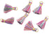100 pcs Multi-Colors Mini Tiny Handmade Craft Tassels with Golden Jump Ring for Earring Jewelry Accessories and Other DIY Supplies (Rainbow, 2 cm)...