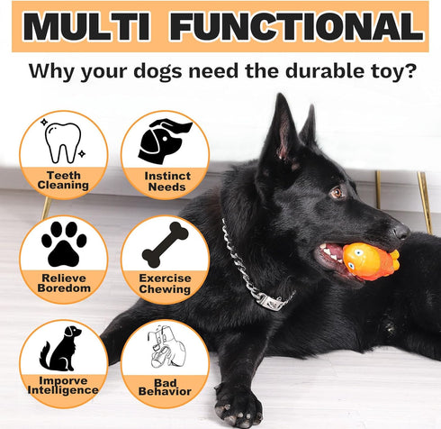 Tough Dog Toys for Aggressive Chewers Large Breeds, Durable Dog Toys to Keep Them Busy, Dog Chew Toys, Indestructible Dog Toys for Large Dogs, Squ...