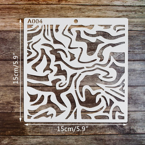 16Pcs Stencils for Painting Reusable Stencils Wall Stencil DIY Craft Template Spray Paint Stencils Marble Crackle Tile Texture Paint Art Stencils ...