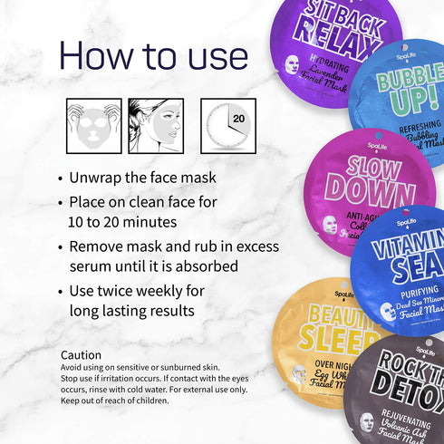 SpaLife Vitamin Sea Purifying Dead Sea Mineral Facial Mask 10 count...