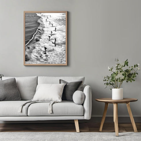 Posterizer 1 pcs-black and white vintage photo style art-surfing at the beach 3-Coastal & Nautical Art-Photography Art-Gift for Nature, Surfers an...