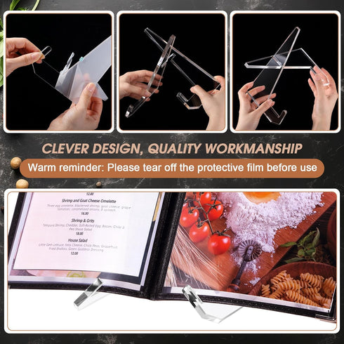 Acrylic Cookbook Stand Cook Book Stand for Kitchen Counter Cookbook Holder Clear Recipe Book Holder Multifunctional Display Stand for Tabletop Kit...