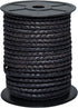 Round Braided Genuine Leather String Bolo Cord, Rope for Jewelry Making, Necklaces, Bracelets, Wraps, Crafts and Hobby Projects (Matte Black, 5 MM...