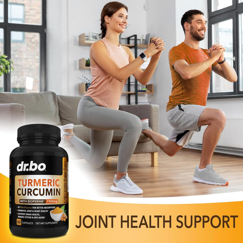 Turmeric Curcumin with BioPerine Supplement Capsules - Natural Joint Support Supplements with 1950mg Curcuma Longa Pure Organic Tumeric and Curcum...