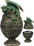Ebros Gift Green Dragon Perching On Celtic Knotwork Tattoo Relic Golden Egg Decorative Jewelry Box Figurine 6.25" High Fantasy Myths Legends Dunge...