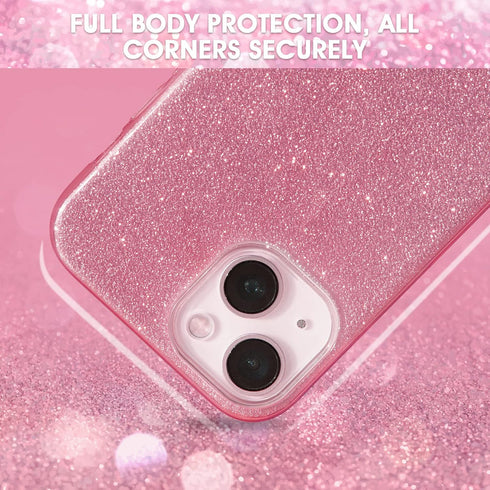MILPROX Compatible with iPhone 14 Case (2022), Glitter Sparkly Shiny Bling Rubber Gel Shell Cases 3 Layers Shockproof Protective Bumper Cover for ...