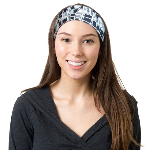 RiptGear Stretch Sport Headband for Women (Mosaic Black) — Made of Non-Slip Sweat Wicking Fabric — Great for Yoga, Running or The Gym — Soft Headb...