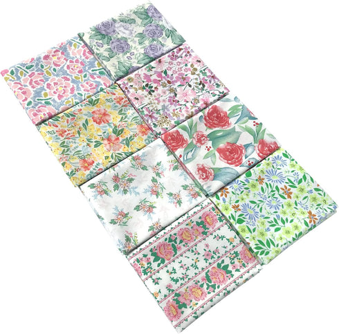 8pcs 18 x 22inches (46x56cm) Floral Cotton Fabric Small Flower Pattern Pre-Cut Quilt Squares Fat Quarters Fabric Bundles for Sewing and Quilting...