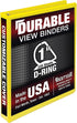 Samsill Durable 1 Inch Binder, Made in the USA, D Ring Binder, Customizable Clear View Binder, Yellow, Holds 225 Pages...