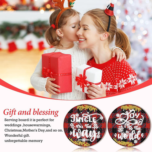 8 Pcs Christmas Word Diamond Art Coasters Kits with Holder Christmas Word Diamond Art Coaster with Cork Bases for Adults Diamond Kits Supplies for...