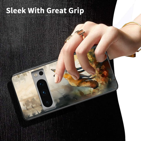 for Google Pixel 8 Pro Phone Case 6.7" 2023 Slim Soft TPU Silicone Cover with Watercolor Fox Pattern Design for Women Wen Shockproof Anti-Scratch ...