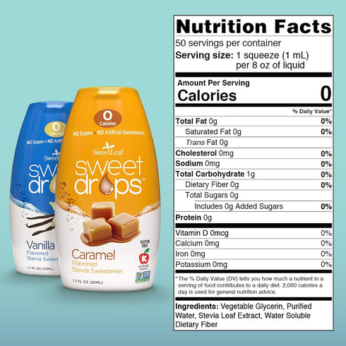 Sweetleaf Sweet Drops Vanilla and Caramel Bundle 1.7 oz Each...