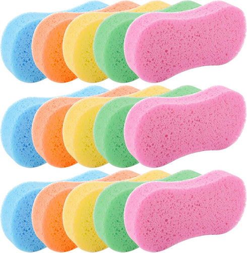 TOPZEA 15 Pcs Car Wash Sponges, Handy Cleaning Scrubber Washing Sponge Pads for Cars and Kitchen with Vacuum Compressed Packing, 5 Colors...